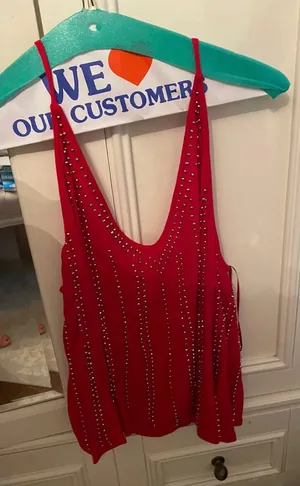 Free People Red Sparkly Top thumbnail 2