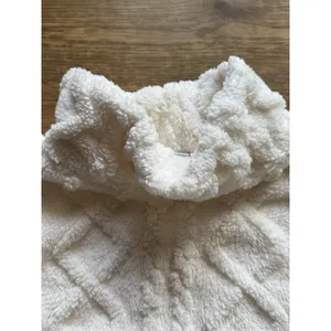 Eddie Bauer Pullover Womens M Ivory Sherpa Fleece Cable Mock Neck Warm Jacket thumbnail 6