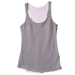 Lululemon Racerback Tank Top Womens Small Gray White Striped Athletic Yoga Gym thumbnail 2