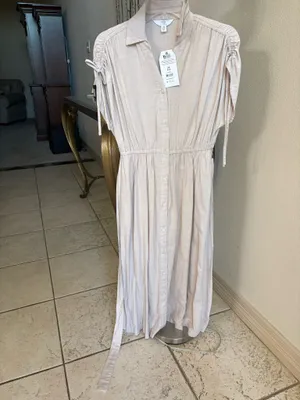 Time and Tru drawstring-sleeve midi shirt dress thumbnail 2