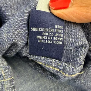 Madewell Chambray Button Down Shirt Size Large Blue Workwear Long Sleeve Cotton thumbnail 9