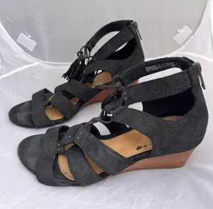 UGG Yasmin Snake Embossed Leather Wedge Sandals - Size 8.5 thumbnail 1