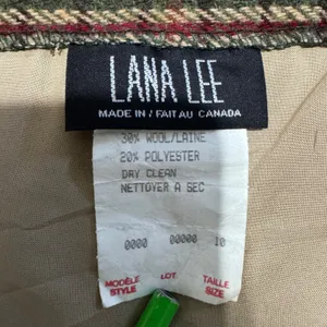 Vintage Luxury Lana Lee‎ Plaid Wool Blend Midi Skirt Sz XS Fringed Hem High Rise thumbnail 11