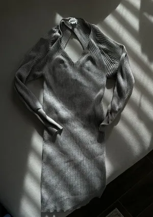 Gray Midi Sweater Dress thumbnail 3