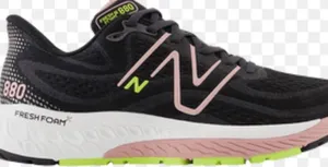 New Balance Women's Sneaker in Black with Pink & Neon Green Accents thumbnail 1