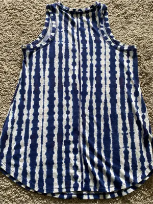 Rail Tie-Dye Stripe Tank Dress- Blue & White thumbnail 3