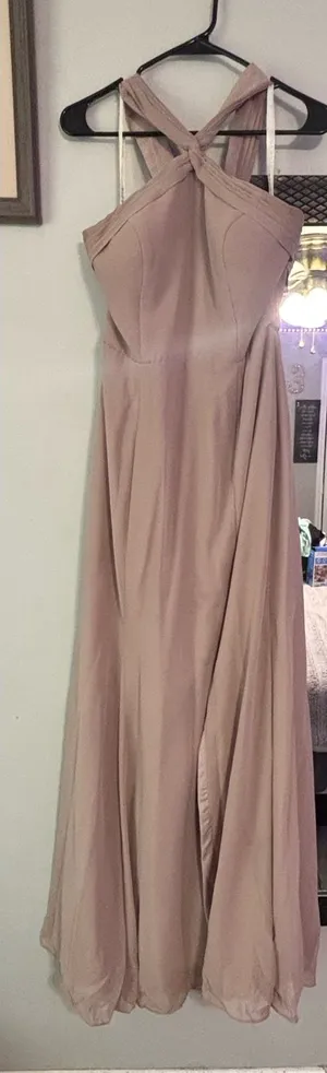 Azazie Bridesmaid Dress Taupe thumbnail 1