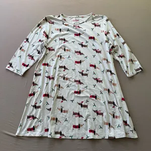 Dog Print Christmas Nightgown White Size XL thumbnail 1