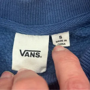 VANS BMX Crew Neck Checked Sleeve Cropped Sweatshirt Size S thumbnail 5
