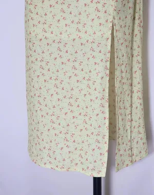 PRINCESS POLLY Lily Yellow Floral Midi Skirt w/ Slit thumbnail 7
