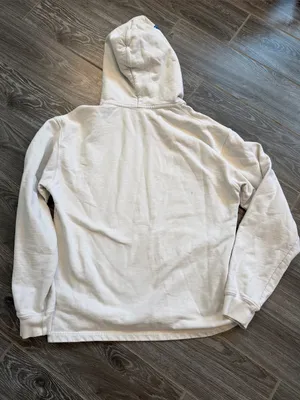 Madhappy Medium Cream Heavy Hoodie with Blue stitching and screen printed logo thumbnail 6