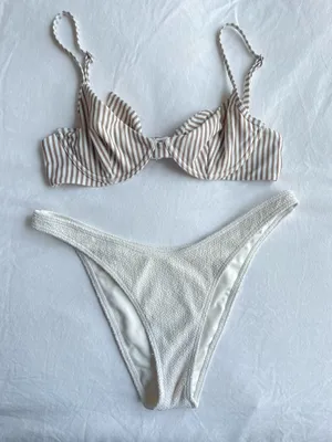 Abercrombie Balconette Striped Underwire Bikini Set thumbnail 1