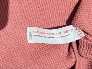 Relaxed Waffle-Knit Pullover Sweatshirt - Dusty Rose thumbnail 4
