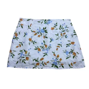Le Lis Floral Mini Skirt Size Small White Blue Orange Green thumbnail 2