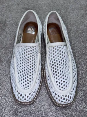Dolce Vita White Woven Mesh Slip-On Loafers thumbnail 1
