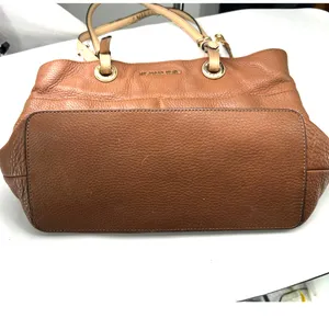 brown pebbled leather Michael Kors Bedford tote bag purse laptop shoulder gold thumbnail 7