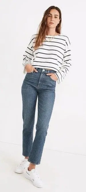 Madewell Women's Size 28 Classic Straight Leg Denim Jeans Medium Wash High Rise thumbnail 1