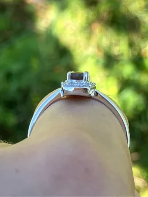 Color Changing Garnet Moissanite Ring Size 9 Silver thumbnail 3