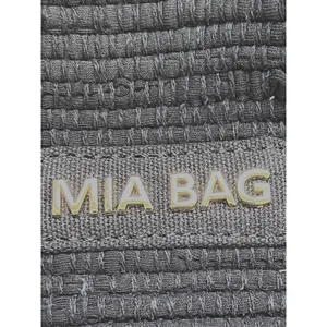 Mia Gypsy Bag Black Woven Tote Fringed Bamboo Handle Boho Handbag thumbnail 3