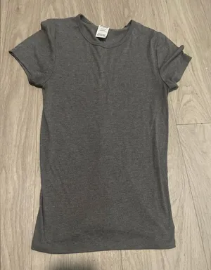 PINK Victoria's Secret Short Sleeve Crewneck Tee in Charcoal Gray thumbnail 1
