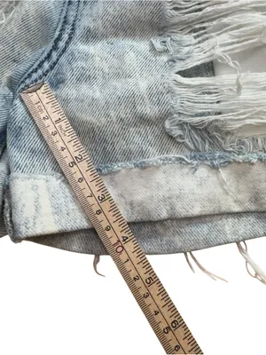 American Eagle Women’s 0 Acid Wash Distressed Denim Cutoff Shorts Super Stretch thumbnail 9