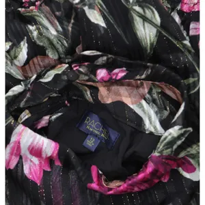 RACHEL by Rachel Roy Mae Printed Tiered Maxi Dress Belted Black Combo Cascade 12 thumbnail 4