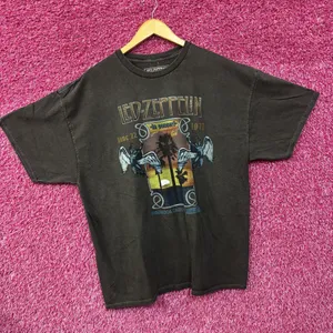 Led Zeppelin Inglewood CA 1977 Gray T-Shirt XL thumbnail 2