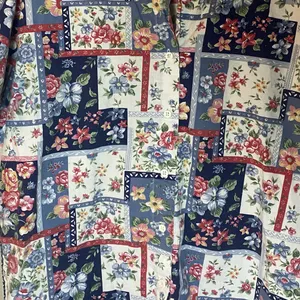 Vintage Floral Print Button Down 90s Short Sleeve Cotton Top Patchwork garden‎ thumbnail 7