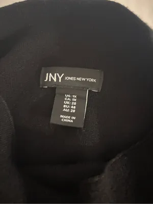 Jones New York Black, White & Blue Striped Turtleneck Sweater Size 1X thumbnail 3