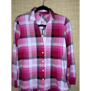 Soma Embraceable Pajama Set Pink Sugarloaf Plaid Small Top Medium Bottom NEW thumbnail 2