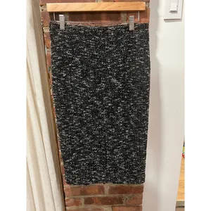 NWT Ann Taylor Marled Knit Pencil Skirt Black White Size 2 Work Office thumbnail 3