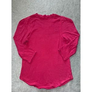 Free People We The Free Long Sleeve V Neck‎ Top Pink Size Medium thumbnail 4