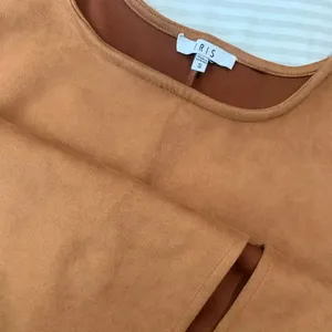 Iris camel brown faux suede mini dress with slit size S thumbnail 2