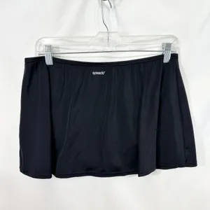 Speedo Size 14 Swim Skirt with Built-in Briefs Black Solid Modest Sporty 812 thumbnail 4