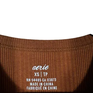 Aerie Ribbed Side Drawstring Bodycon Midi Dress Rust Brown Casual Size XS thumbnail 6