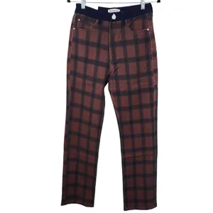 WeWoreWhat Women's Navy and Brown Plaid Jeans Size 27 NWT Icon Jeans Plaid thumbnail 2