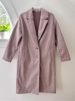 Old Navy Soft-Brushed Long Overcoat Mauve Pink Womens Small Winter Coat thumbnail 4