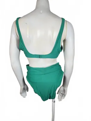 Aerie High Waist Cut Cheeky & Scoop Bikini Set Medium Green thumbnail 4