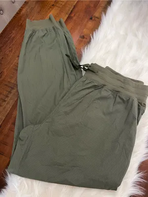 ZYIA Active Green Ribbed Joggers Pants XXXL 3X Stretch thumbnail 2