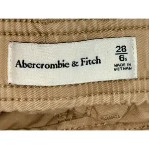 Abercrombie & Fitch Tan Beige Khaki Wide Leg Utility Cargo Pants Size 28 6 Short thumbnail 4