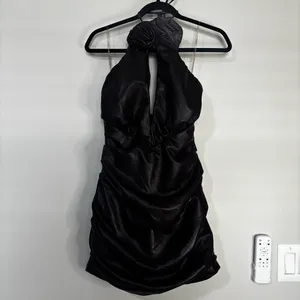 House of CB 'Olivia' Bitter Chocolate Vegan Leather Mini Dress thumbnail 3