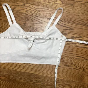 Universal Threads Linen Blend smocked cropped top White Size Large thumbnail 5