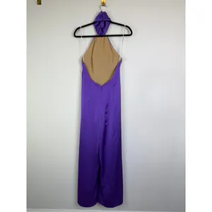 Katie May Robbie Open-Back Halter Jumpsuit Purple Size Small thumbnail 6
