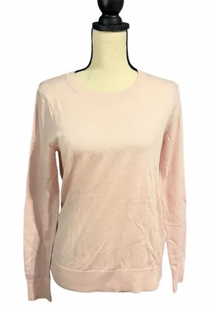Banana Republic Wmns Soft Pink 100% Merino Wool Crewneck Sweater Sz M Classic thumbnail 1