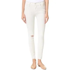 Mother Denim Women’s Size 26 Warm Ivory Double Fray Charmer Skinny Jeans thumbnail 2
