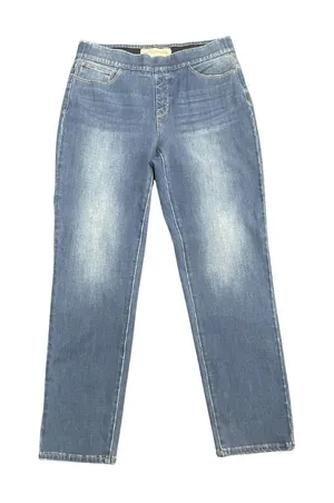 Soft Surroundings Stretch Pull On Elastic Waist Denim Jeans Pants Large Casual thumbnail 1