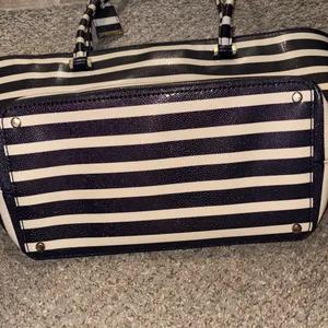 Kate Spade Cedar Street stripped Harmony tote bag in off shore blue and ivory thumbnail 11