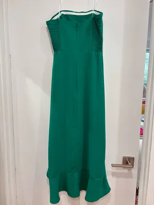 Amanda Uprichard Green Mally Midi Dress with Ruffle thumbnail 4