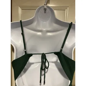 Zara Linen Blend Strappy Midi Dress in Green Size S Cowl Neck Slit thumbnail 6