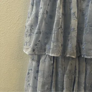 Lulu’s Vineyard Visit Blue Embroidered Tie-Strap Tiered Midi Dress Light Blue L thumbnail 12